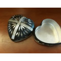 Black and silver Heart shape Trinket box 7 cm x 5 cm