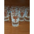 Set of Nine Shot Glass Glasses