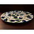 Large Blue cherry Round Serving plate  32 cm