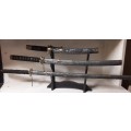 Samurai Sword Set of 3 with Stand