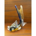 Heavy Solid Glass Fish Ornament Italy  20 x 22 cm