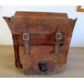 A very large rare vintage genuine leather Postman's Mail Bag with front pocket.