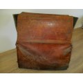 A very large rare vintage genuine leather Postman's Mail Bag with front pocket.