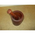 Lovely Old Wooden Mortar And Pestle