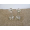 Perfect For That Romantic Eveving By Candlelight       Two Vintage Glass Candle Holders