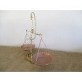 An Appealing Vintage Brass And Copper Balance Scale With Full Set Of Weights