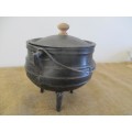 A Nice Size Vintage Zimba #1 Cast Iron 3 Legged Potjie Pot
