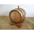 Relisted - Vintage 5Lt Oak Wine Barrel With Brass Tap & Straps....An Exact Replica Of The Real McCoy