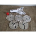 Grand Vintage Mouli Julienne Slicer Grater Shredder       Complete Set Discs      France  Plastic
