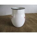 Beautiful Vintage Old Fashioned Enamel Jug With Lovely Floral Decorations
