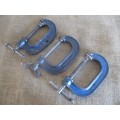 Three Handy And Good Quality 3" / 75mm G-Clamps