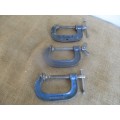 Three Handy And Good Quality 3" / 75mm G-Clamps