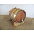 For Isak Bid Only - Beautiful Vintage Oak Wine Barrel With Brass Tap & Straps....