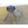 For The Campers.... Taiwan 160 mm Cast Iron Skillet And Rare Hendlers 180mm Steel Skillet