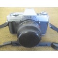 Vintage Minolta X-300 SLF 35mm Camera With Attached Minolta MD  50mm  1: 1.7 Lens Plus Accessories