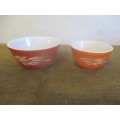 For Analda's Bid Only - Two Viintage Pyrex No`s 401 and 402 Autumn Harvest Mixing Bowls