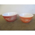 For Analda's Bid Only - Two Viintage Pyrex No`s 401 and 402 Autumn Harvest Mixing Bowls