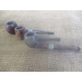 Two Vintage Dr MacNab Selected And One Another Briar Smoking Pipes Plus Pipe Cleaner Tool (s)