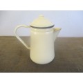 Beautiful Vintage Old Fashioned Enamel Coffee Pot