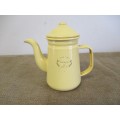 Beautiful "Good Time..Ringin..The New Life" Old Fashioned Enamel Coffee Pot