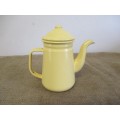 Beautiful "Good Time..Ringin..The New Life" Old Fashioned Enamel Coffee Pot