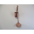 Nice Vintage Solid Copper Skimmer Ladle And Solid Copper Cup