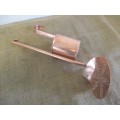 Nice Vintage Solid Copper Skimmer Ladle And Solid Copper Cup