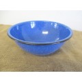 Beautiful Sizable Blue Speckled Old Fashioned Enamel Dish