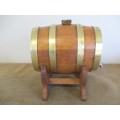 For Lorna`  Bid Only -  Very Neat Vintage Oak Wine Barrel Just Like The Real McCoy !!