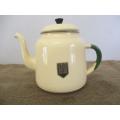 Beautiful Sizable Vintage Old Fashioned Enamel H&H Coffee Pot