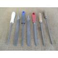 Good Selection Of Seven Handy Iron Files Including Round, Flat, Triangular & Halfround
