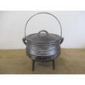 Very Neat And Robust Sizable #1 Three Legged Solid Cast Iron Potjie Pot