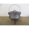 Very Neat And Robust Sizable #1 Three Legged Solid Cast Iron Potjie Pot