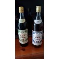 KWV BRANDY OF THE 1950`s - BIG 5 & BIG 3 - TWO SEALED BOTTLES OF RARE & COLLECTAABLE BRANDY.