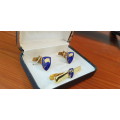 VERY RARE & COLLECTABLE STANDARD BANK CUFF-LINKS & TIE PIN WITH OLD LOGO - FROM 1965
