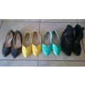 4x PAIRS SIZE 5 SHOES. FLATS AND BOOTS.