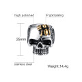 316L Stainless Steel Ring Skull Punk. Sizes 8 - 12  (Q-Y)