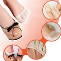 1 Pair Toe Socks with Soft Foot Pad for Comfort and Relief - Beige. Size 4-7 adult