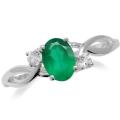 CERTIFIED R1199- Genuine 0.72ct Emerald Agate 925 Sterling Silver Ring. Size 12/X+/21.4mm