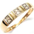 9CT YELLOW GOLD NATURAL GENUINE DIAMOND WEDDING BAND RING SIZE N / 6.5 - CERTIFIED