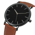 Analog Quartz Watch Faux Leather - Black & Brown