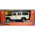 LAND ROVER DEFENDER 110 WHITE, 1/32, DIE-CAST, MINT in BOX by BBURAGO
