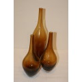 Vintage Art Glass Vases x 3