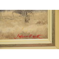 Johann Koch Framed Oil on Canvas - Bushveld Landscape