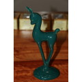 Green Ceramic Deer Figurine