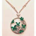 Browns Emerald and Diamond Butterfly Necklace