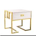 Efurn - one drawer side table black and gold
