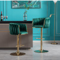Velvet wooven bar chairs set of 2 green