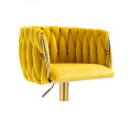 Velvet wooven bar chairs set of 2 yellow