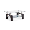 Transparent glass top rectangular coffee table